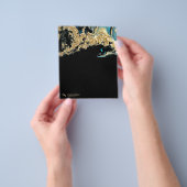 ティール（緑がかった色）カスタム金ゴールドブラックモダンテンプレートブランド チラシ (手)