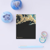 ティール（緑がかった色）カスタム金ゴールドブラックモダンテンプレートブランド チラシ (シングル)