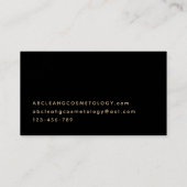 ティール(緑がかった色)カスタム金ゴールドブラックモダンテンプレートブランド 名刺 (裏面)