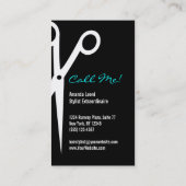 ティール（緑がかった色）カッコいいグラムヘアサロン縦型名刺 名刺 (裏面)