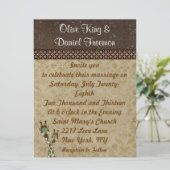 ティール(緑がかった色)&カッパーキリンズ結婚式招待状 招待状 (スタンド正面)