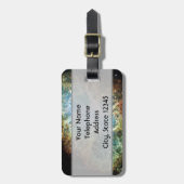 ティール（緑がかった色）カニ星雲 ラゲッジタグ (正面縦)