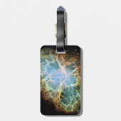 ティール（緑がかった色）カニ星雲 ラゲッジタグ (裏面縦)