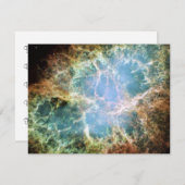 ティール(緑がかった色)カニ星雲 招待状 (正面/裏面)