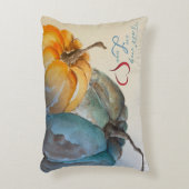 ティール(緑がかった色)カボチャアクセント枕 アクセントクッション (正面(垂直))