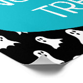 ティール（緑がかった色）カボチャ非食品処理アレルギー幽霊 ポスター (角)