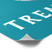 ティール（緑がかった色）カボチャ黒猫アレルギーフレンドリー ポスター (角)