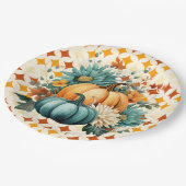 ティール（緑がかった色）カボチャ ペーパープレート (アングル)