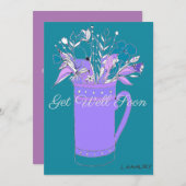 ティール（緑がかった色）カラフルはマグカードで花を上手に取る シーズンカード (正面/裏面)