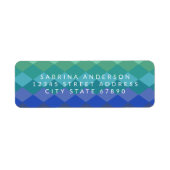 ティール(緑がかった色)カラフル差出人住所 ラベル (正面)