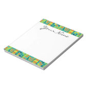 ティール(緑がかった色)カラフル抽象芸術アステカトバルプリントパターン ノートパッド (回転)