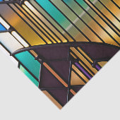 ティール（緑がかった色）カラフル金ゴールドアールデコステンドグラス 薄葉紙 (詳細)