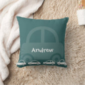 ティール（緑がかった色）カーカスタムコットンピロー クッション (ブランケット)