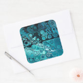 ティール（緑がかった色）ガラスのブロックのシール スクエアシール (封筒)