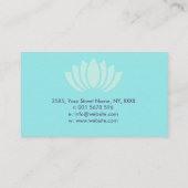 ティール(緑がかった色)ガラスの霊気の治療の記号そして手 名刺 (裏面)