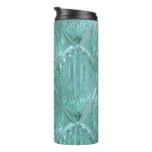ティール(緑がかった色)ガラスルック抽象芸術アートパターンエレガント タンブラー (回転右)