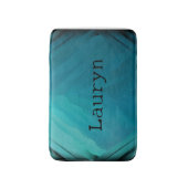 ティール(緑がかった色)ガラス組織 バスマット (正面縦)