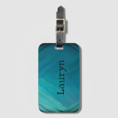 ティール(緑がかった色)ガラス組織 ラゲッジタグ (正面縦)