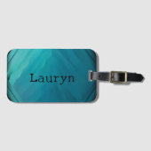 ティール(緑がかった色)ガラス組織 ラゲッジタグ (正面横)