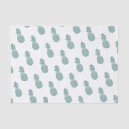 ティール（緑がかった色）ガーリーグリッターパイナップルパターン 薄葉紙