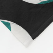 ティール(緑がかった色)ガーリーホワイト私はサッカー文字パターン大好き フリースブランケット (角)