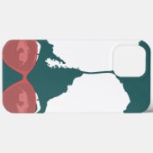 ティール（緑がかった色）ガールとアフロとピンクサングラス Case-Mate iPhoneケース (裏面 (横))