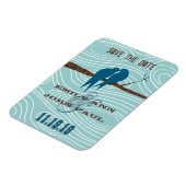 ティール（緑がかった色）キスをするかわいい愛鳥が木に座る|過去記事 マグネット (左側)