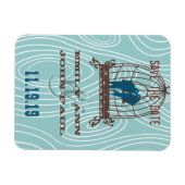 ティール（緑がかった色）キスをするかわいい愛鳥が鳥のかご座に マグネット (横)