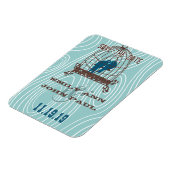 ティール（緑がかった色）キスをするかわいい愛鳥が鳥のかご座に マグネット (左側)