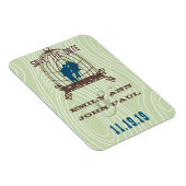 ティール（緑がかった色）キスをするかわいい愛鳥が鳥のかご座に マグネット (右側)