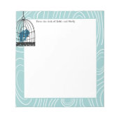 ティール(緑がかった色)キスをするラブバードくず帳ページまたは工芸品 ノートパッド (正面)