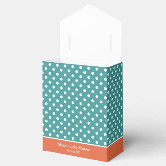 ティール（緑がかった色）キツネベビーシャワー男の赤ちゃんお願いボックス フェイバーボックス (オープン)