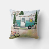 ティール(緑がかった色)キャンパーピロー クッション (裏面)