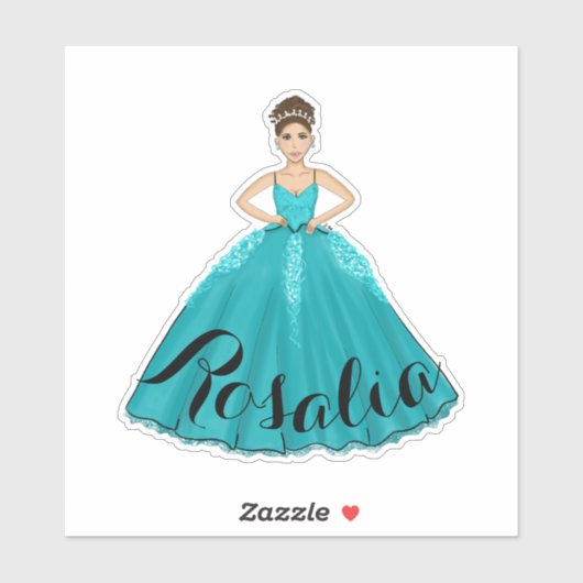 ティール（緑がかった色）キンセアニラ名前をカスタムするステッカー シール (シート)