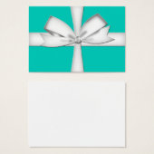 ティール（緑がかった色）ギフトカード名刺 (正面&裏面)