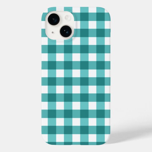 ティール(緑がかった色)ギンガムケース – メイトiPhoneケース Case-Mate iPhoneケース (裏面)