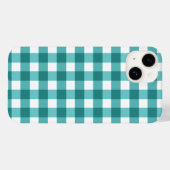 ティール(緑がかった色)ギンガムケース – メイトiPhoneケース Case-Mate iPhoneケース (裏面 (横))
