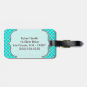 ティール(緑がかった色)クァーテルフォイルラティモノグラムラゲッジタグ ラゲッジタグ (裏面横)