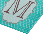 ティール(緑がかった色)クォーターフォイルラティガラス切断板 カッティングボード (角)