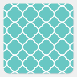 ティール(緑がかった色)クラシックモロッコパターン スクエアシール