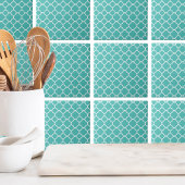 ティール(緑がかった色)クラシックモロッコパターン タイル