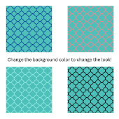 ティール(緑がかった色)クラシックモロッコパターン タイル