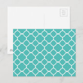 ティール（緑がかった色）クラシックモロッコパターン ポストカード (正面/裏面)