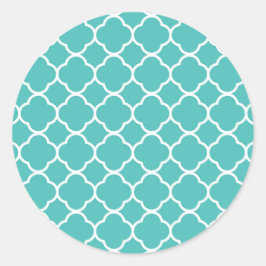 ティール(緑がかった色)クラシックモロッコパターン ラウンドシール