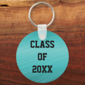 ティール（緑がかった色）クラス20xx卒業キーチェーン キーホルダー (正面)