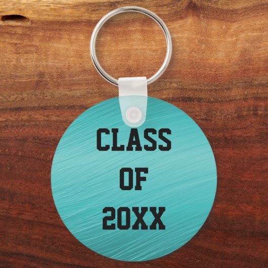 ティール(緑がかった色)クラス20xx卒業キーチェーン キーホルダー (正面)