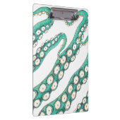 ティール（緑がかった色）クラーケン蛸の触手墨画 クリップボード (右)