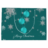 ティール(緑がかった色)クリスマスオーナメント抱き枕 ラージペーパーバッグ (裏面)