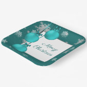 ティール(緑がかった色)クリスマスオーナメント紙プレート ペーパープレート (傾斜あり)