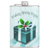 ティール（緑がかった色）クリスマスギフトフラスコ フラスク (正面)
